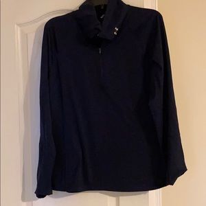 navy blue 1/4 zip under armour pullover